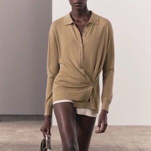 Zara Woll Blend Side Buttoned Cardigan